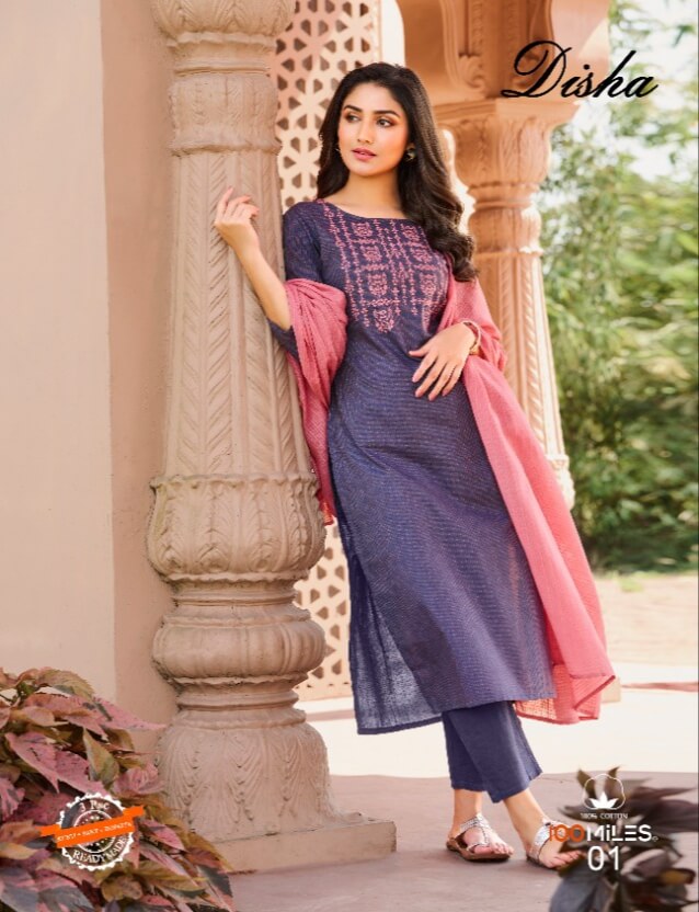 100Miles Disha Kurti Pant Dupatta Set Catalog In Wholesale Price. Purchase Full Catalog of 100miles Disha In Wholesale Price Online