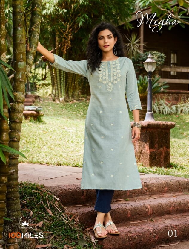 100Miles Megha Linen Cotton Kurti In Wholesale Price. Purchase Full Catalog of 100Miles Megha In Wholesale Price Online