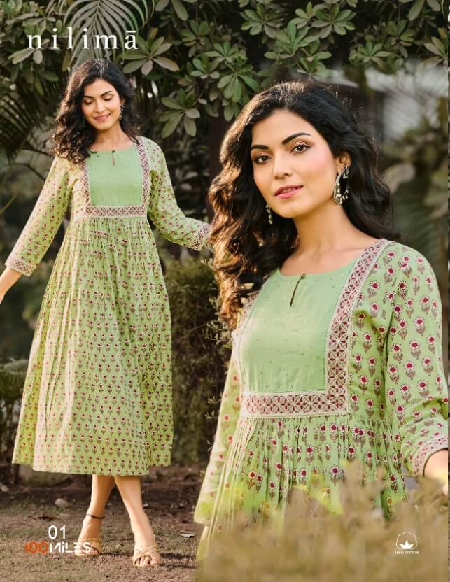 100Miles Nilima Cotton Print Kurtis Catalog In Wholeale Price. Purchase Full Catalog of 100Miles Nilima In Wholesale Price Online