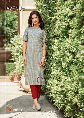 100Miles Avenue Cotton Kurtis With Embroidery work Designer Kurtis Catalogue. Avenue six Designs Pure Cotton Kurtis Wholesale Catalogue by 100 Miles Brand. Buy Ladies Kurtis in Bulk for Reselling