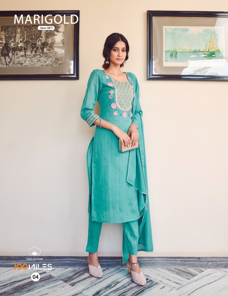 100Miles Marigold Kurti Pant Dupatta Set Catalog in Wholesale, Buy 100Miles Marigold Kurti Pant Dupatta Set Full Catalog in Wholesale Price Online From Aarvee Creation