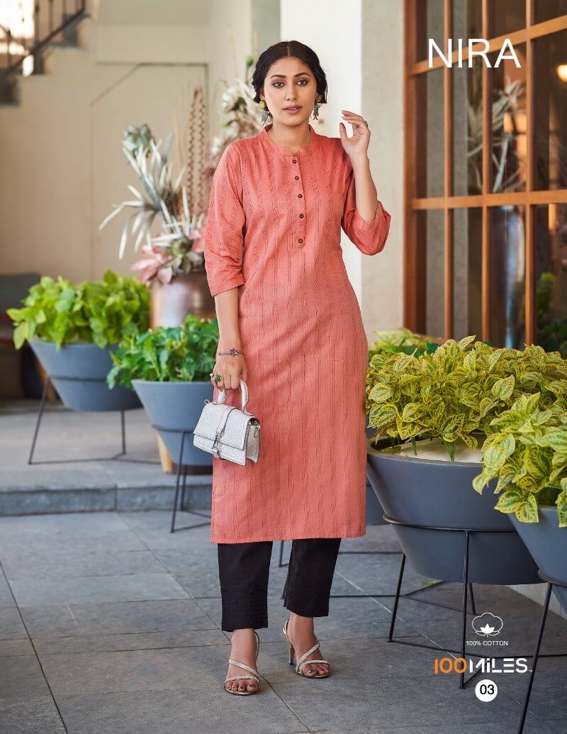 100Miles Nira Pure Cotton Kurtis Catalog at Wholesale Rate, Buy 100Miles Nira Pure Cotton Kurtis Full Catalog at Wholesale Rate Online From Aarvee Creation