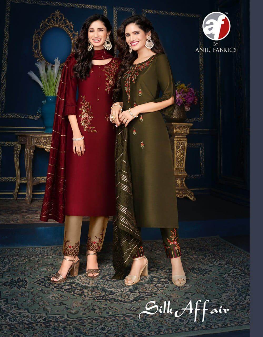 AF Silk Affair Party Wear Dress Wholesale Catalog. Purchase Full Catalog of Party Wear Dress In Wholesale Price Online