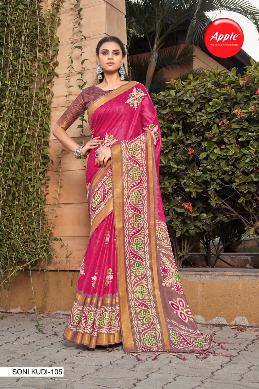 Apple Soni Kudi Vol 1 Saree Catalog In Wholesale Price. Purchase Full Catalog of Apple Soni Kudi Vol 1 In Wholesale Price Online