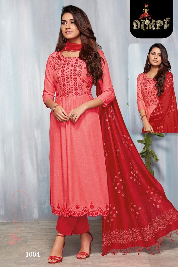 Dimpi Nazakat Kurti Pant Dupatta Set Wholesale Catalog. Purchase Full Catalog of Kurti Pant Dupatta Set In Wholesale Price Online