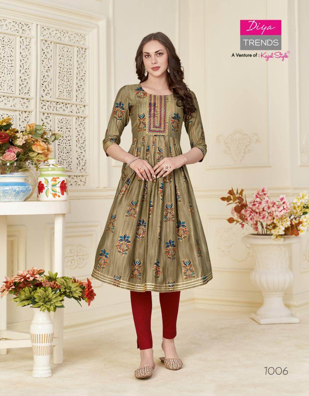 Diya Trends Samora Vol 1 Naira Cut Kurtis With Pant Wholesale Catalog. Purchase Full Catalog of Naira Cut Kurtis With Pant In Wholesale Price Online