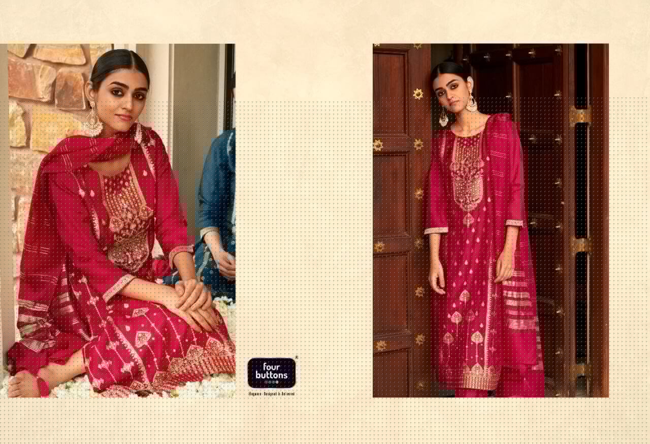 Four Buttons Naqashi Party Wear Dress Catalog In Wholesale Price. Purchase Full Catalog of Four Buttons In Wholesale Price Online