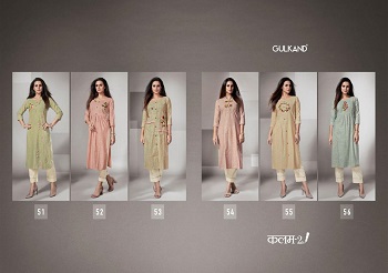 Gulkand Kalam Vol 2 South Handloom Cotton Hand Work Kurtis With South Cotton Pant Wholesale Catalogue