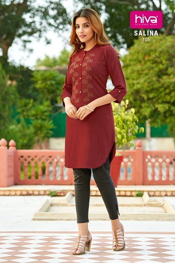 Designer Rayon Bandhej Kurtis Collection Hiva Andaz at Rs 675 | Tandalja |  Vadodara | ID: 24123474062