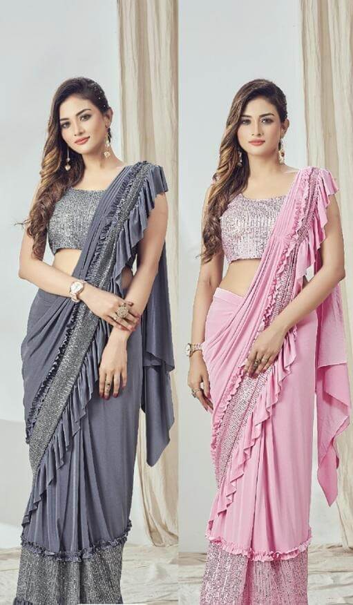 Imported Lycra Sarees Catalog In Wholesale Price