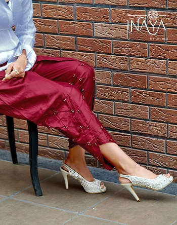 Inaya By Studio Libas Presents Crafted Pintex Tulip Pants With Pearl Embellishment Work Size L 28 34 XL 36 42 XXL 42 50
