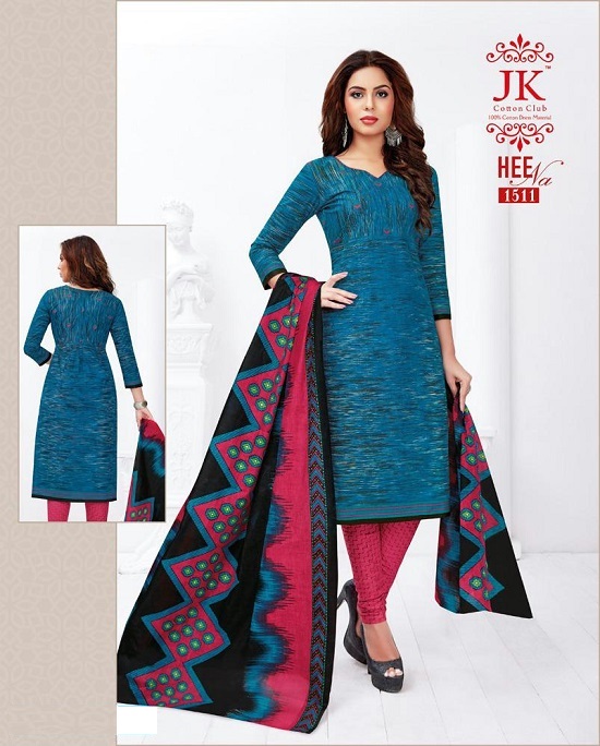 JK Heena Vol 15 Cotton Printed Dress Material Catalogue. Buy JK Heena Vol 15 Cotton Printed Unstittched Dress Material Wholesale Catalogue Online. JK Cottons Presents Latest Designs & Prints Dress Material Catalogue In Wholesale Heena Vol 15. Order JK Heena Dress Material At Best Wholesale Price Online