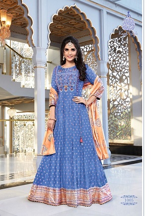 Zaveri Apshra Festive Wear Anarkali Style Gown Dupatta Set Latest Designs