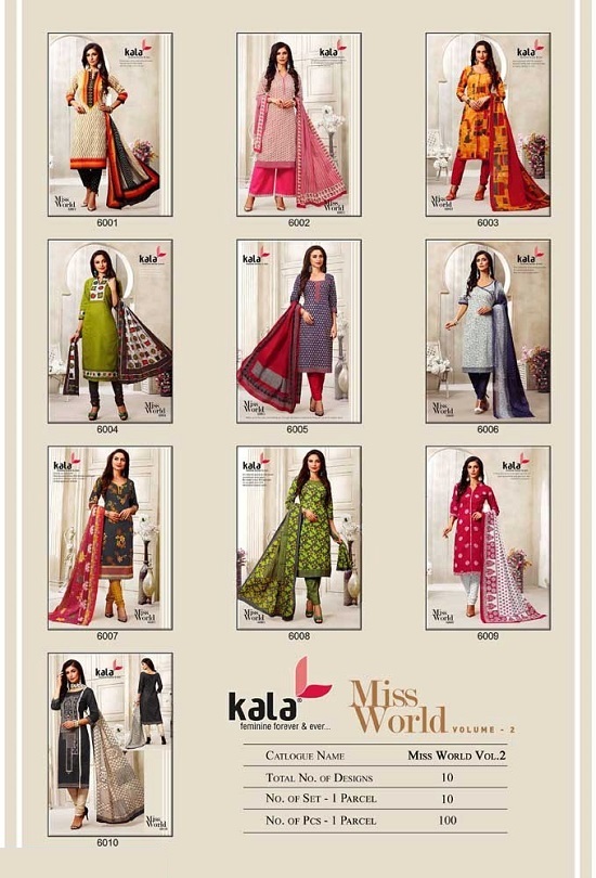 Kala Miss World Vol 2 Cotton Dress Materials