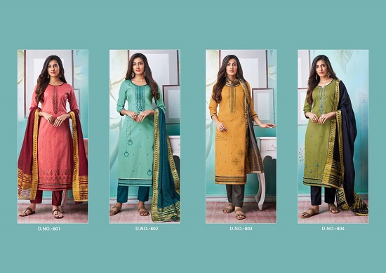 Kalarang Amrut Vol 2 Dress Material Wholesale Catalogue. Kalarang Vol 2 Jam Silk Cotton Top, Pure Cotton Bottom & Pure Silk Dupatta Ladies Dress Material Wholesale Bunch. Purchase 4 Pieces bunch Amrut Vol 2 Ladies Unstittched Dress Material Catalogue at Lowest Price Online. Order Beautiful New Style Embroidered Work Dress Material In Wholesale From Bulk Supplier, Dealer and Manufacturer Of Women Dress Material From Surat, Gujarat Online.
