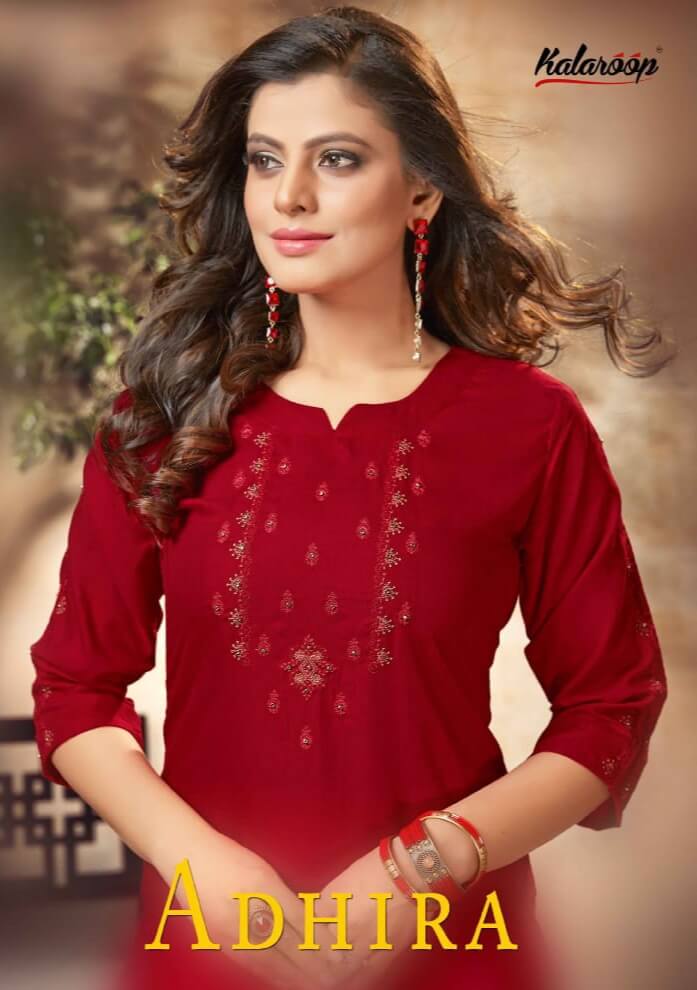 Kalaroop Adhira Rayon Kurtis Wholesale Catalog. Purchase Full Catalog of Rayon Kurtis In Wholesale Price Online