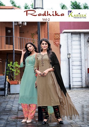 Karissa Radhika Vol 2 Top Pant And Dupatta Wholesale Catalog, Buy Full Catalog of Karissa Radhika Vol 2 Top Pant And Dupatta At Wholesale Price