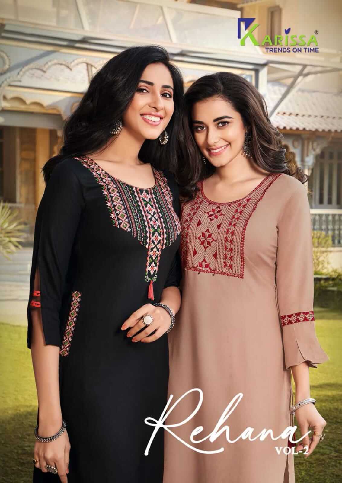 Karissa Rehana Vol 2 Rayon Kurtis Wholesaler Catalog, Buy Full Catalog of Karissa Rehana Vol 2 Rayon Kurtis At Wholesaler Price