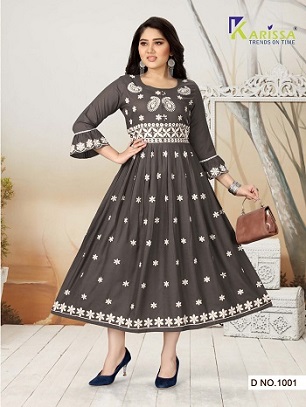 Karissa Rutwa Rayon Full Ghera Top Wholesale Catalog, Buy Full Catalog of Karissa Rutwa Rayon Full Ghera Top At Wholesale Price