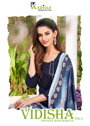 Karissa Vidisha 4 Kurta Pant Dupatta Wholesale Collection, Buy Full Catalog of Karissa Vidisha 4 Kurta Pant Dupatta At Wholesale Price