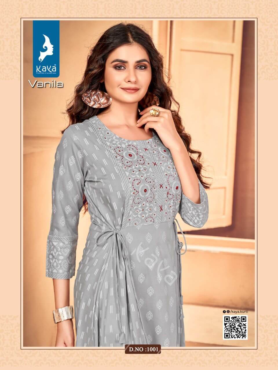 Kaya Vanila Rayon Kurtis Wholesale Catalog. Purchase Full Catalog of Rayon Kurtis In Wholesale Price Online