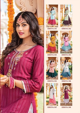 Kiana Simona Vol 3 Kurtis with Bottom wholesale catalog, Buy Full catalog of Kiana Simona Vol 3 Kurtis with Bottom At wholesale Price