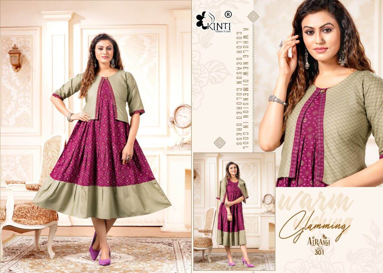 Aura 3/4th Sleeve Casual Rayon Frock Kurti with Attached Long Jacket, Size:  XL at Rs 295/piece in Kolkata