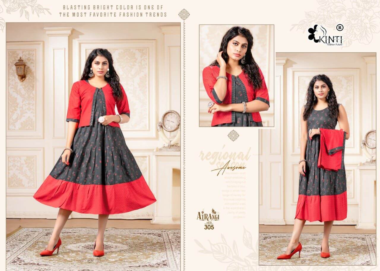 Kinti Atrangi Vol 3 Rayon Kurtis With Jacket Wholesale Catalog, Buy Full Catalog of Kinti Atrangi Vol 3 Rayon Kurtis With Jacket At Wholesale Price