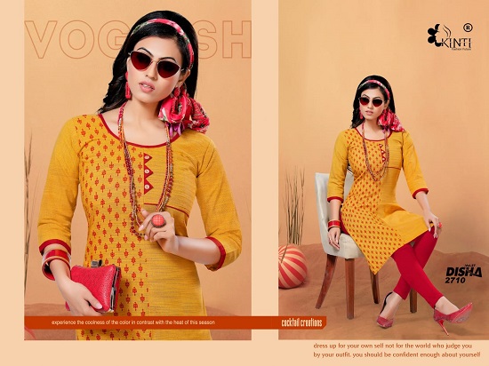Kinti Kurtis Manufacturer Presents Disha Vol 27 Wholesale Kurtis Catalogue. Order Disha Vol 27 Low Range Kurtis Wholesale Catalogue From Leading Womens Cloth Wholesaler. Buy Low Range Kurtis at Wholesale And Bulk Rate For Business And For Reselling. Low Price Handloom Cotton Kurtis Wholesaler Online.Order Kinti Disha Handloom Cotton 40` length Kurtis In Bulk