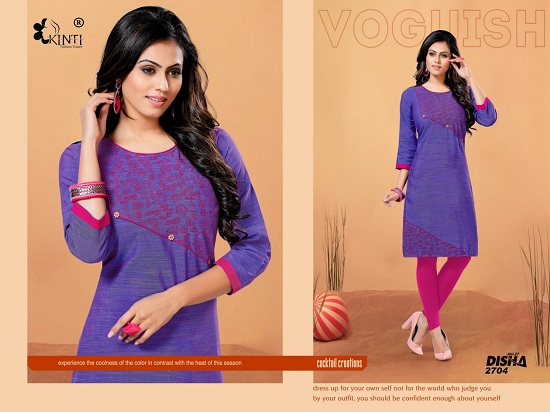 Kinti Kurtis Manufacturer Presents Disha Vol 27 Wholesale Kurtis Catalogue. Order Disha Vol 27 Low Range Kurtis Wholesale Catalogue From Leading Womens Cloth Wholesaler. Buy Low Range Kurtis at Wholesale And Bulk Rate For Business And For Reselling. Low Price Handloom Cotton Kurtis Wholesaler Online.Order Kinti Disha Handloom Cotton 40` length Kurtis In Bulk