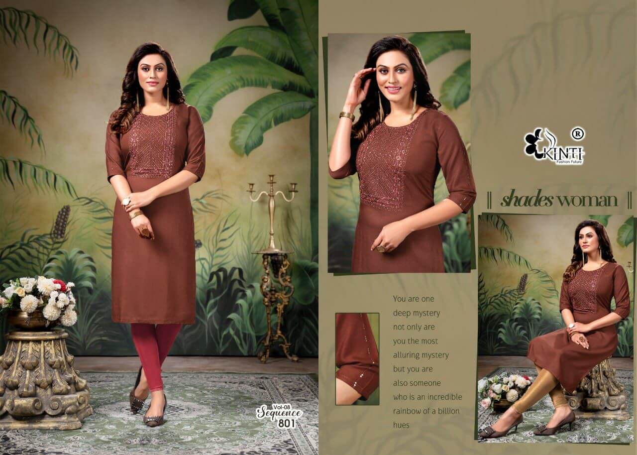 Kinti Sequence Vol 8 Straight Cut Kurti Catalog In Wholesale Price. Purchase Full Catalog of Kinti Sequence Vol 8 In Wholesale Price Online