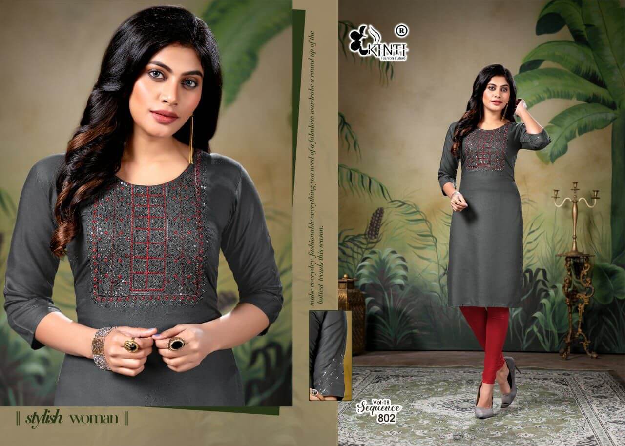Kinti Sequence Vol 8 Straight Cut Kurti Catalog In Wholesale Price. Purchase Full Catalog of Kinti Sequence Vol 8 In Wholesale Price Online