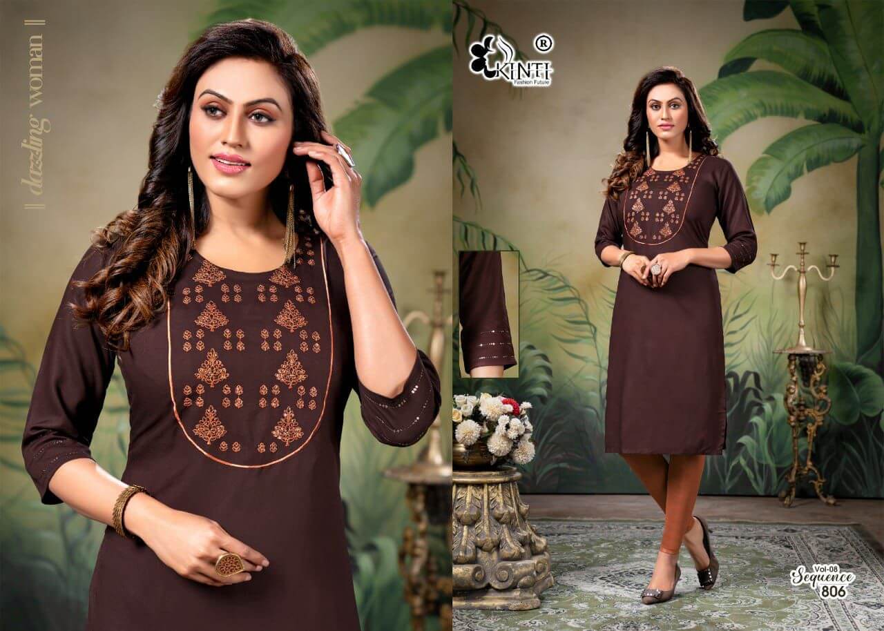 Kinti Sequence Vol 8 Straight Cut Kurti Catalog In Wholesale Price. Purchase Full Catalog of Kinti Sequence Vol 8 In Wholesale Price Online