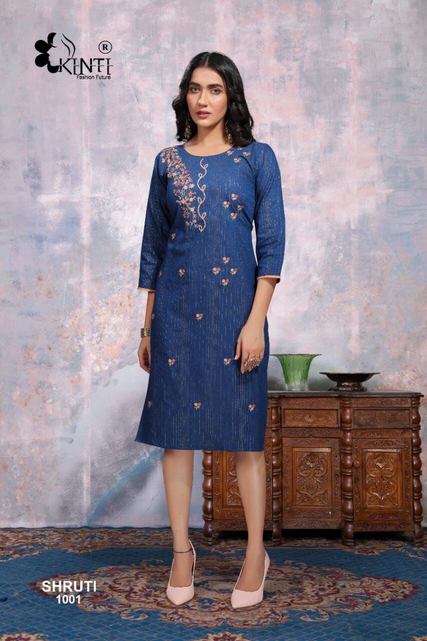 Kinti Shruti 10 Cotton Embroidery Readymade Kurti Wholesale Collection, Buy Full Catalog of Kinti Shruti 10 Readymade Kurti At Wholesale Price
