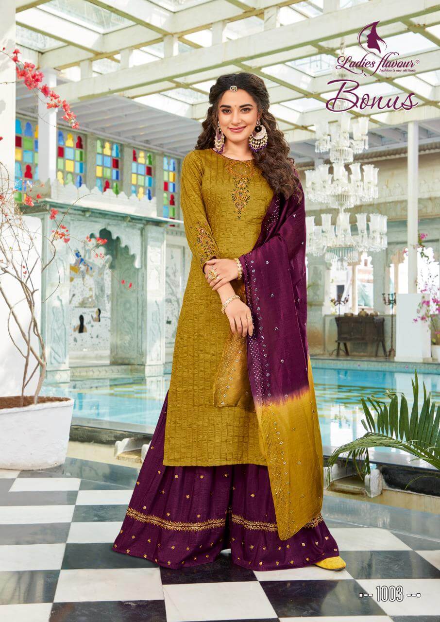 Ladies Flavour Bonus Readymade Dress Wholesale Catalog. Purchase Full Catalog of Readymade Dress In Wholesale Price Online