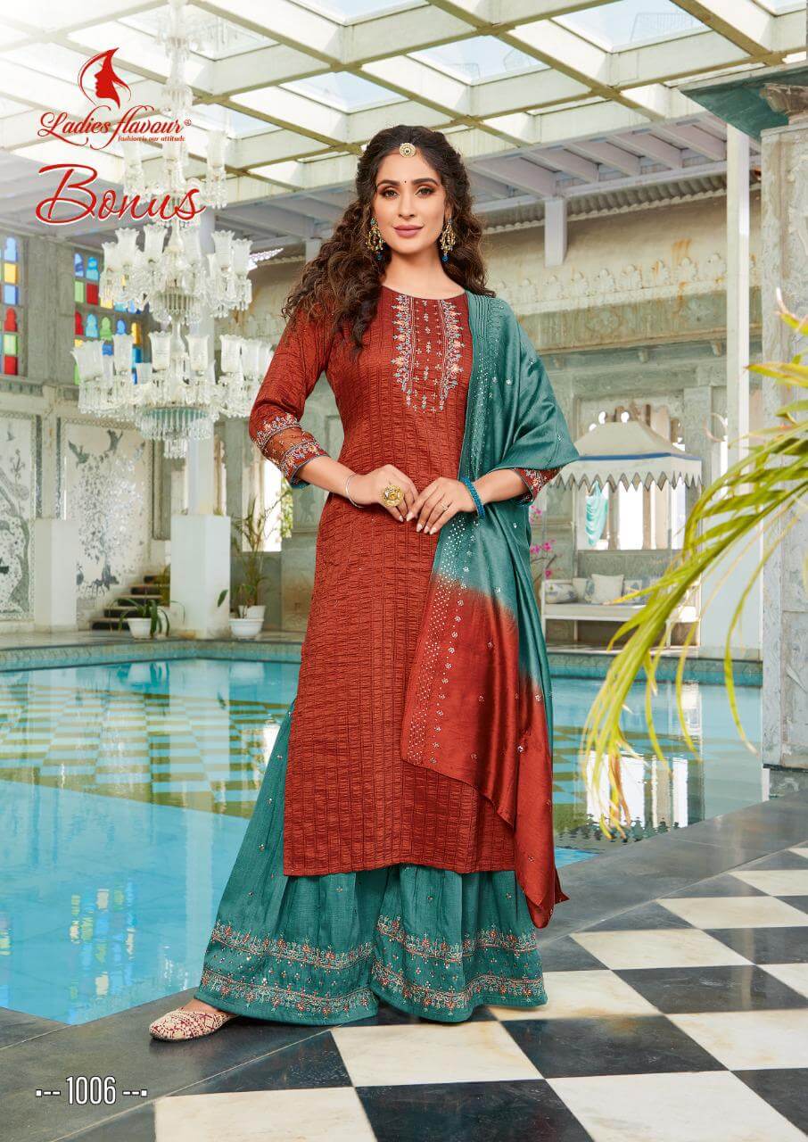 Ladies Flavour Bonus Readymade Dress Wholesale Catalog. Purchase Full Catalog of Readymade Dress In Wholesale Price Online