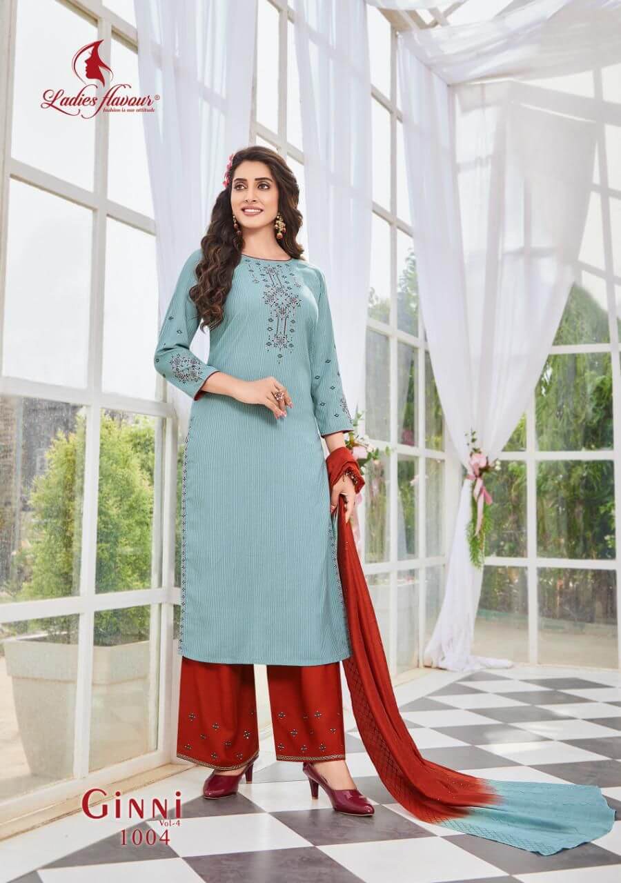 Ladies Flavour Ginni Vol 4 Party Wear Dress Wholesale Catalog. Purchase Full Catalog of Party Wear Dress In Wholesale Price Online