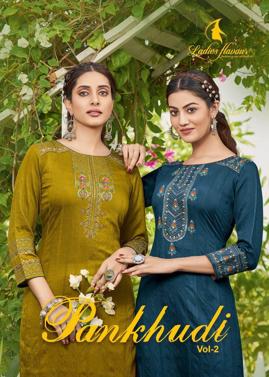 Ladies Flavour Pankhudi Vol 2 Viscose Kurtis Wholesale Catalog. Purchase Full Catalog of Viscose Kurtis In Wholesale Price Online