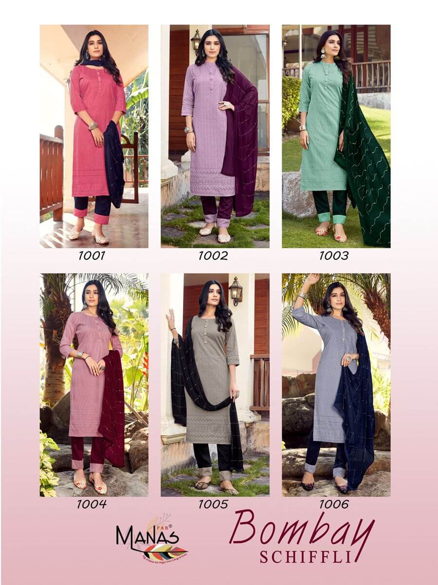 Manas Bombay Schiffli Chinon Readymade Dress Wholesale Catalog, Buy Full Catalog of Manas Bombay Schiffli Chinon Readymade Dress At Wholesale Price