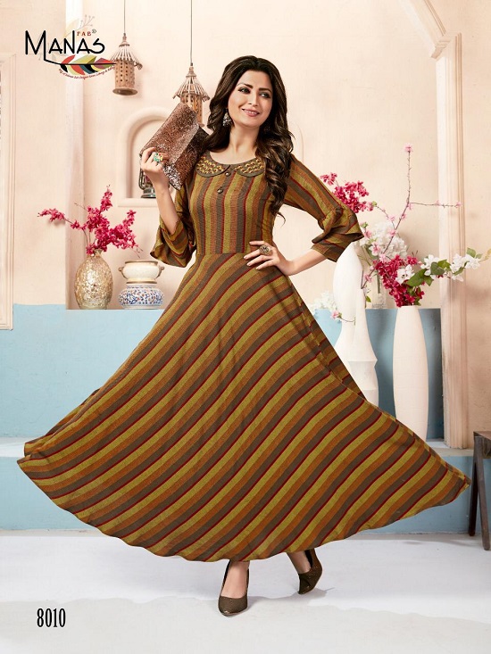 Printed Gown Style Kurti for Woman at Rs 799 in Surat | ID: 19418449597