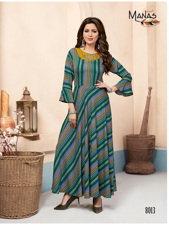 TIPS AND TOPS - NOOR - FABRICS HEAVY RAYON SLUB PRINT LONG GOWN KURTI WITH  ATTACHED HALF SLEEVES AND FLAIR FANCY PRINTED DUPATTA BY TIPS AND TOPS  BRAND WHOLESALER AND DEALER