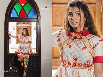 Mesmora Kathputli Female Kedia And Tulip Pants Wholesale Catalogue.Mesmora Presents Most Awaited Tribal Collection which brings most traditional art of Gujarat with ancient folk and contemporary motifs transformed in our self made Kedia And Tulip Pants.Buy Navaratri Dress Kedia With Pants Wholesale Catalogue.Order Kathputli Kedia Collection Wholesale Catalogue Online At Wholesale Rate From Leading Wholesaler Of Gujarat.Buy Gujarati Navratri Dresses Online