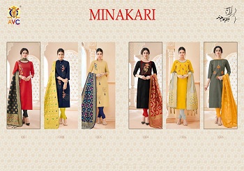 AVC Minakari Dress Material Catalogue