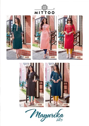 Mittoo Mayurika 5 Kurtis Wholesale Collection, Buy Full Catalog of Mittoo Mayurika 5 Kurtis At Wholesale Price