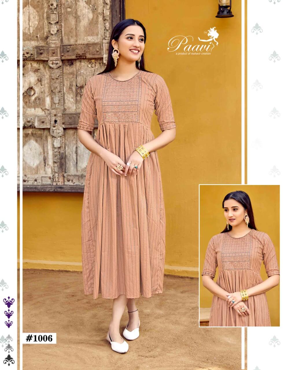 Paavi Zuri Anarkali Kurti Wholesale Catalog. Purchase Full Catalog of Anarkali Kurti In Wholesale Price Online