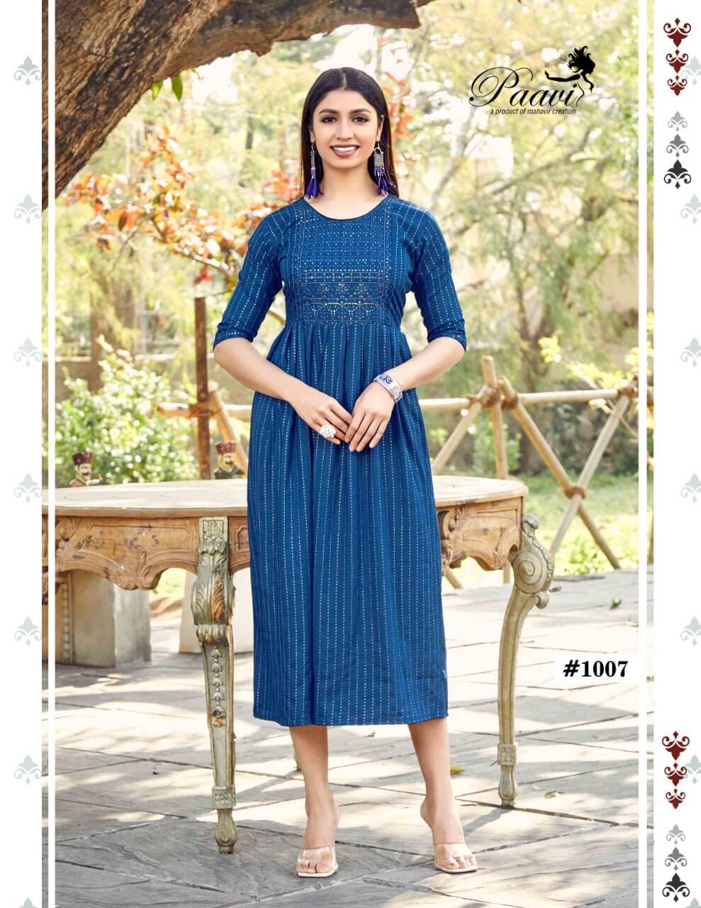 Paavi Zuri Anarkali Kurti Wholesale Catalog. Purchase Full Catalog of Anarkali Kurti In Wholesale Price Online