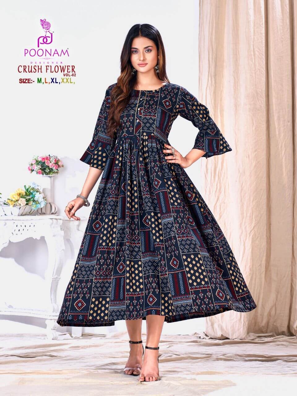 Women's Blue Geometric Printed Soft Cotton Suits & Dress Materials