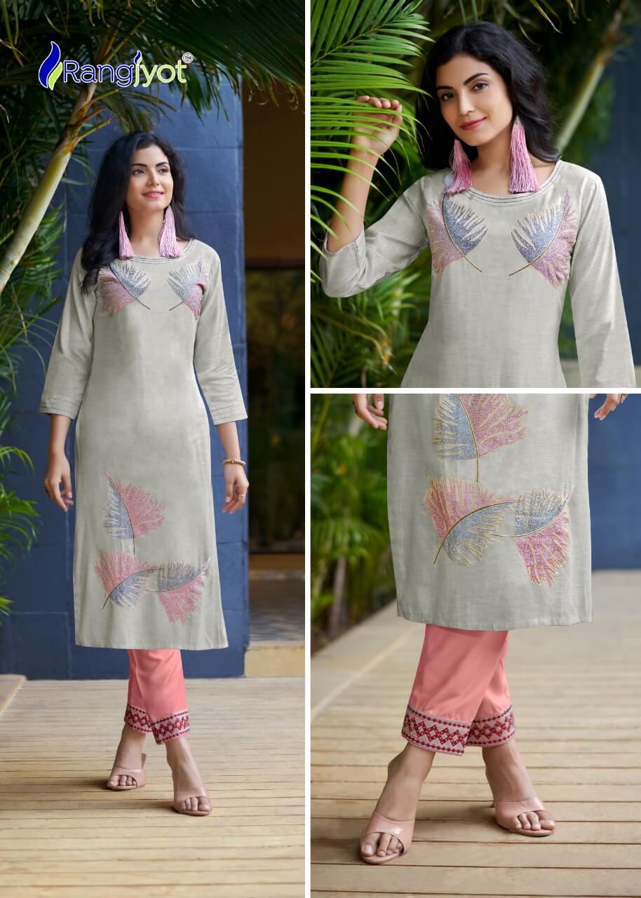 Rangjyot Jasmin Kurtis With Pant Wholesale Catalog. Purchase Full Catalog of Kurtis With Pant In Wholesale Price Online