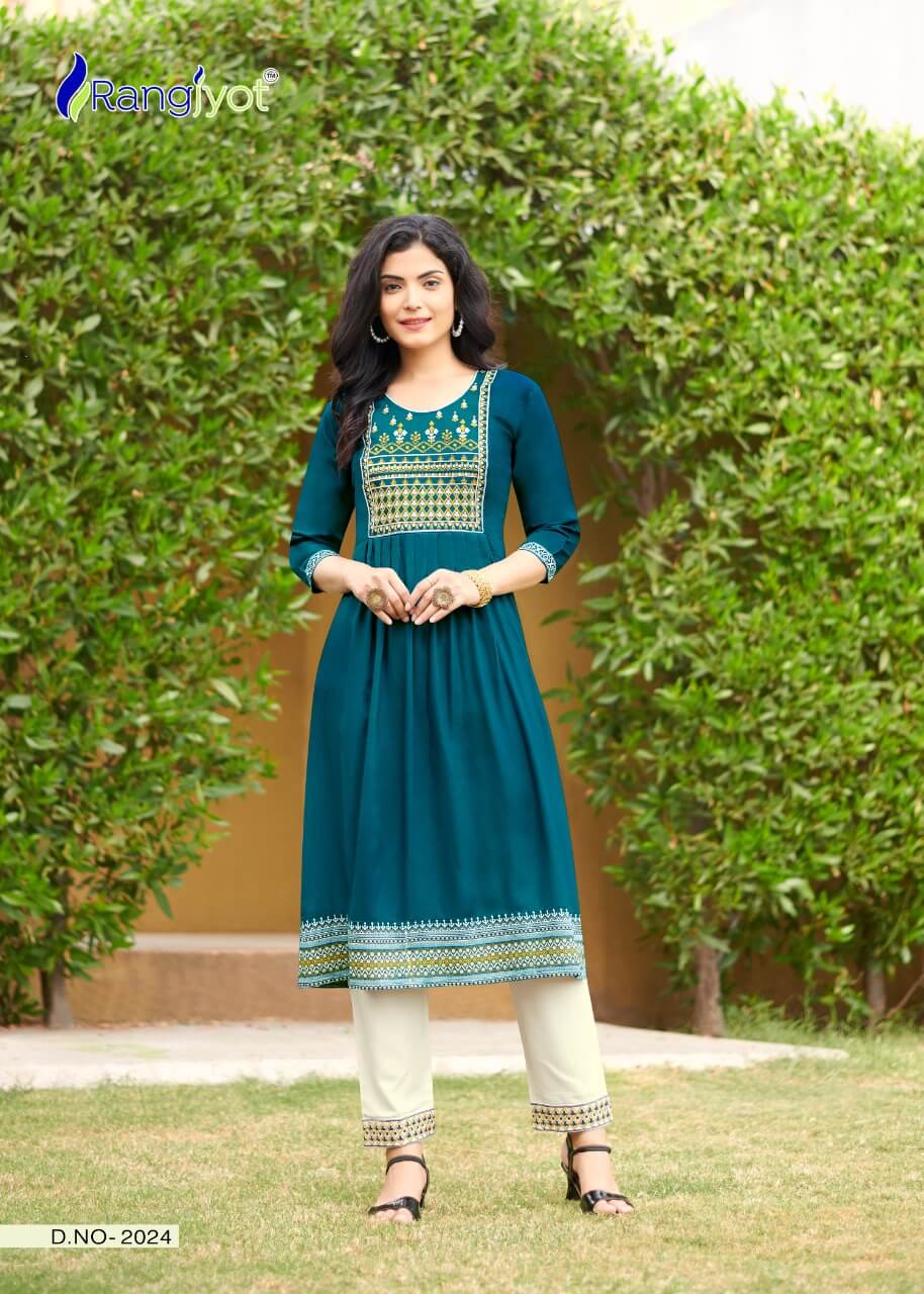 Rangjyot Maria Vol 3 Rayon Kurtis With Pant Wholesale Catalog, Buy Full Catalog of Rangjyot Maria Vol 3 Rayon Kurtis With Pant At Wholesale Price