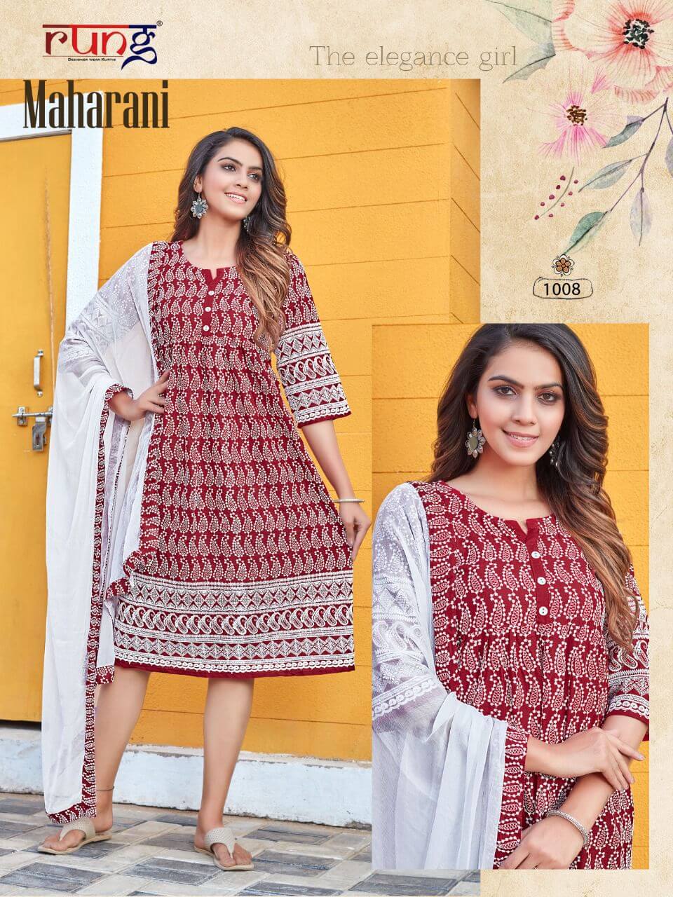 Rung Maharani Kurti With Dupatta Catalog In Wholesale Price. Purchase Full catalog of Rung Maharani In Wholesale Price Online